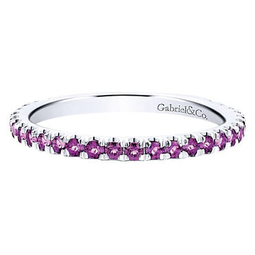 White Gold Amethyst Stackable