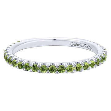 White Gold Peridot Stackable