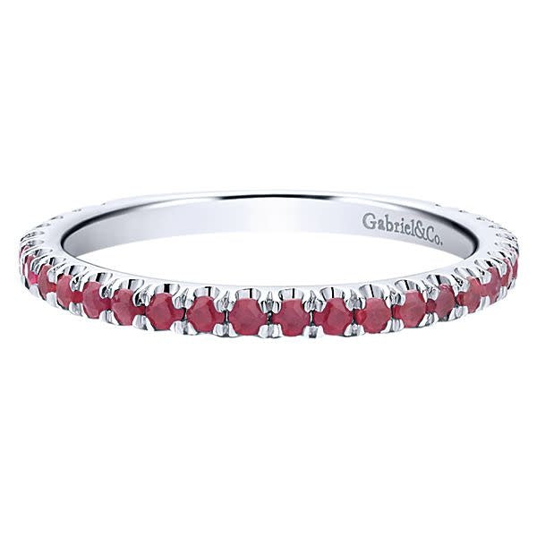14k White Gold Ruby Stackable Ring