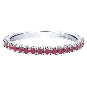 14k White Gold Ruby Stackable Ring