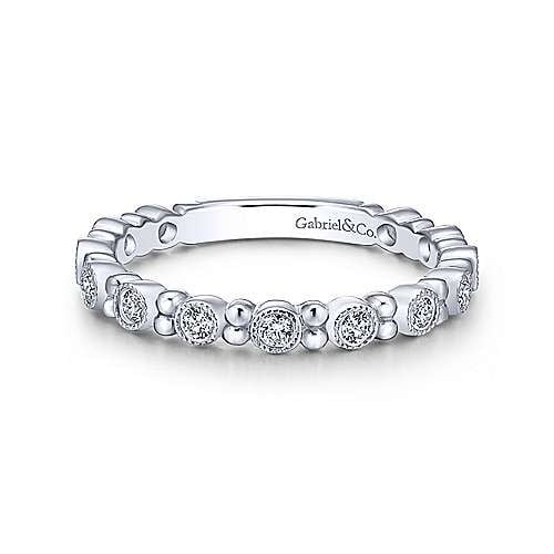 Round Pave Diamond Stackable Ring