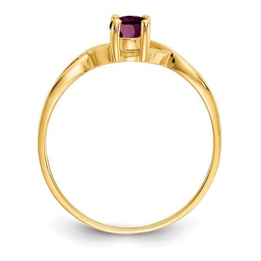 14K Yellow Gold Rhodolite Garnet Birthstone Ring