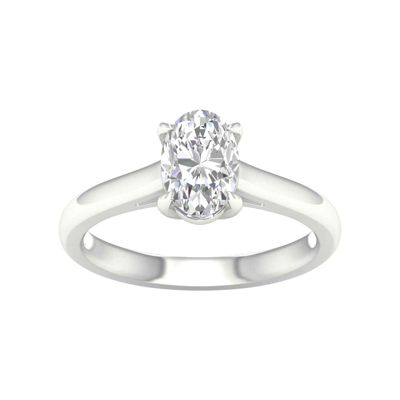 14K White Gold Lab Grown 1.58ct Oval Diamond Engagement Ring