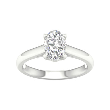 14K White Gold Lab Grown 1.58ct Oval Diamond Engagement Ring