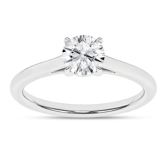 14K White Gold Lab Grown Round Diamond Solitaire Engagement Ring
