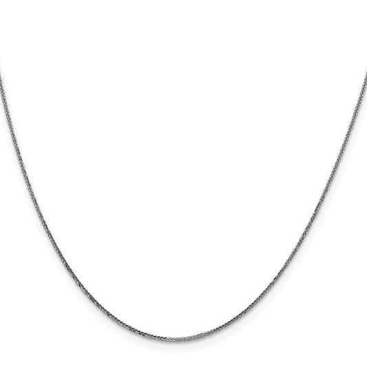 14K White Gold Diamond-Cut Quadra Wheat Chain 18"