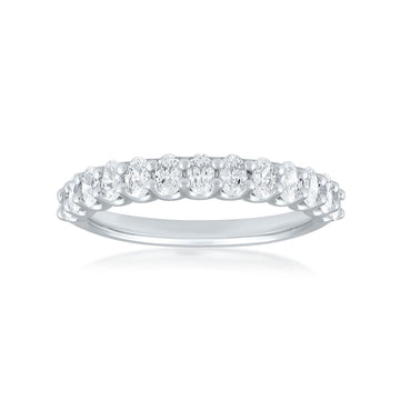 Platinum 1.00ctw Oval Diamond 13-Stone Band