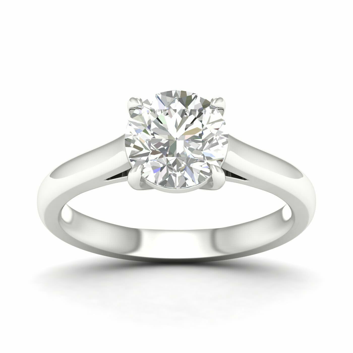 14K White Gold Lab Grown 2.02ct Round Brilliant Cut Diamond Engagement Ring