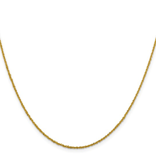 14K Yellow Gold 1.3mm Sparkle Singapore Chain 20"
