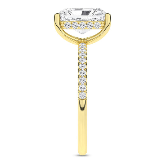 14K Yellow Gold Lab Grown 3.25ctw Radiant Diamond Engagement Ring