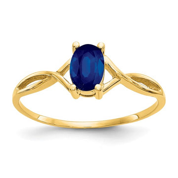 14k Oval Sapphire Birthstone Ring
