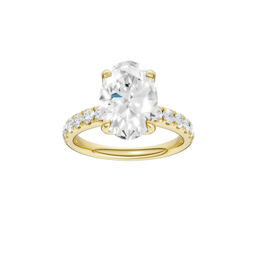 14K Yellow Gold Lab Grown 3.60ctw Oval Diamond Engagement Ring