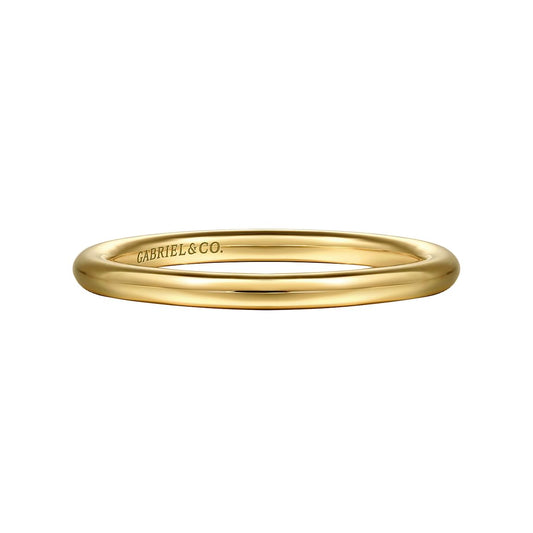 14K Yellow Gold Plain Wedding Band