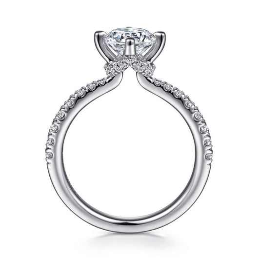 14K White Gold Round Diamond Engagement Ring