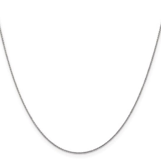 14K White Gold 0.8mm Round Cable Chain 18"