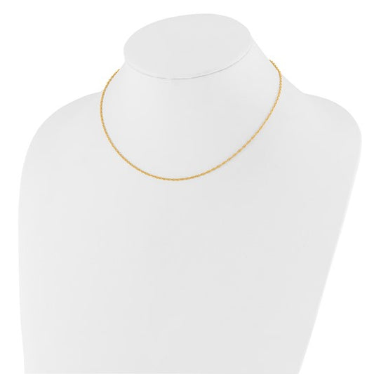 10K Yellow Gold Loose Rope Adjustable Chain 16" to 18"