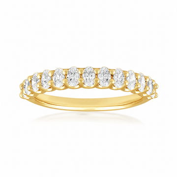 14K Yellow Gold 1ctw Oval Diamond 13 Stone Band
