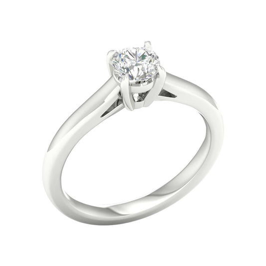 14K White Gold .50ct Lab Grown Round Diamond Solitaire Engagement Ring