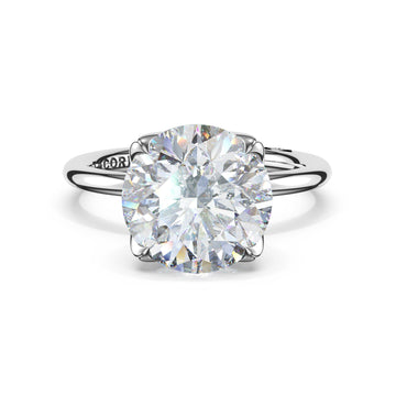 Tacori 14K Platnium Sculpted Crescent Round Petal-Prong Solitaire Engagement Ring