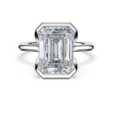 Tacori Platinum Emerald Half Bezel Engagement Ring