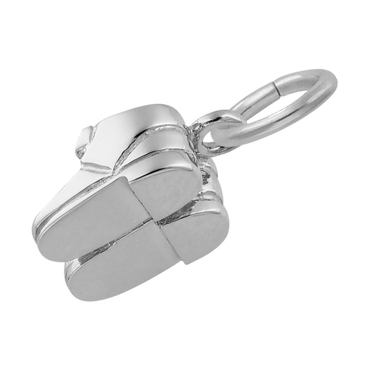 Sterling Silver 3D Baby Booties Charm