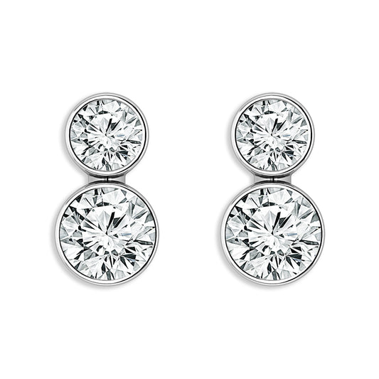 14K White Gold 1/2ctw Lab Grown Diamond SkySet Stud Earrings