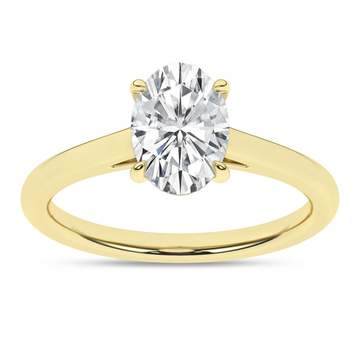 14K Yellow Gold Lab Grown 1.48ct Oval Solitaire Diamond Engagement Ring