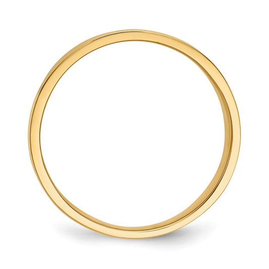 14K Yellow Gold 14MM Flat-Top Tapered Cigar Band Ring