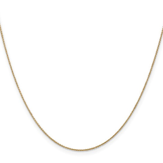 14K Yellow Gold Round Cable Chain 18"