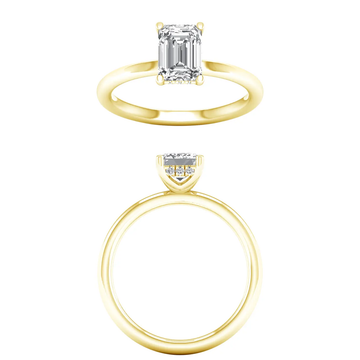 14K Yellow Gold Lab Grown 2.64ctw Emerald Diamond Hidden Halo Engagement Ring