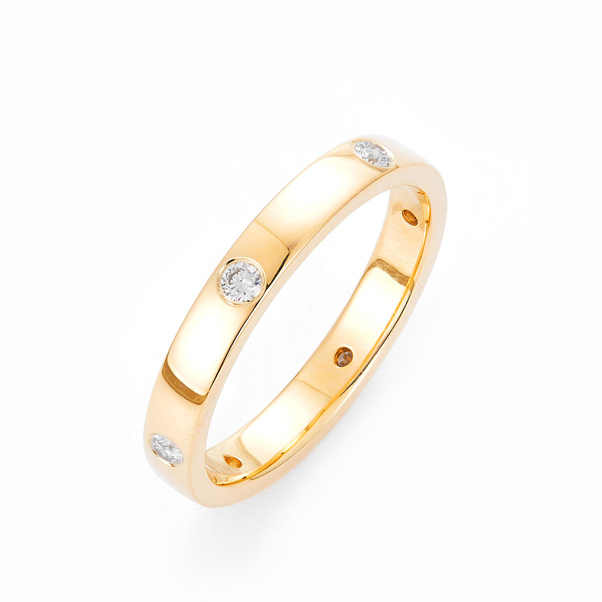 14K Yellow Gold Flush Set Diamond Band