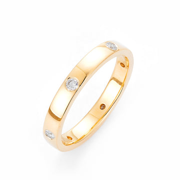 14K Yellow Gold Flush Set Diamond Band