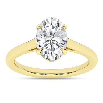 14K Yellow Gold Lab Grown 3.04ct Oval Diamond Engagement Ring