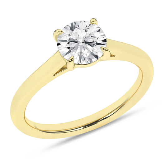 14K Yellow Gold Lab Grown 1.47ct Round Diamond Solitaire Engagement Ring