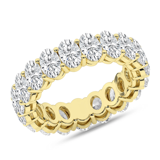 14K Yellow Gold Lab Grown 4.75CTW Oval Eternity Band