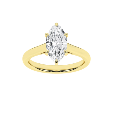14K Yellow Gold Lab Grown 2.05ct Marquise Solitaire Engagement Ring