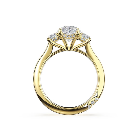 Tacori 18KT Yellow Gold 3 Stone Oval Engagment Ring