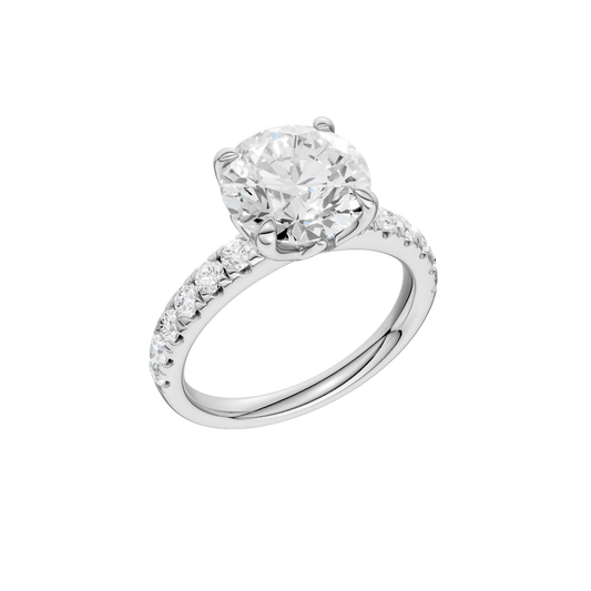 14K White Gold Lab Grown 3.59ctw Round Diamond Engagement Ring