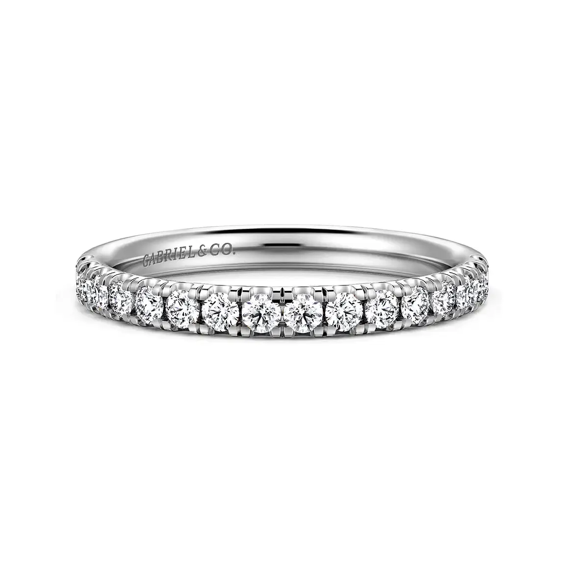 14K White Gold Diamond Pave Wedding Band