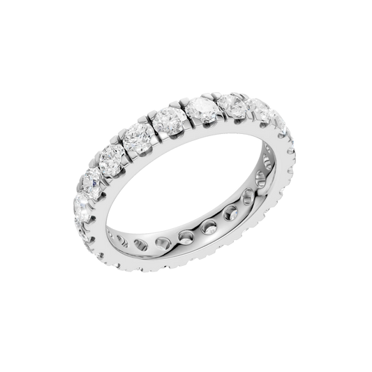 14K White Gold Lab Grown 2.0CTW Round Eternity Band