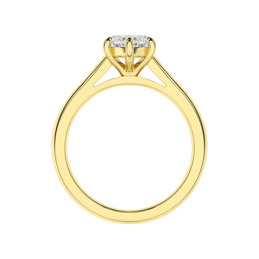 14K Yellow Gold Lab Grown 2ct Marquise Solitaire Engagement Ring