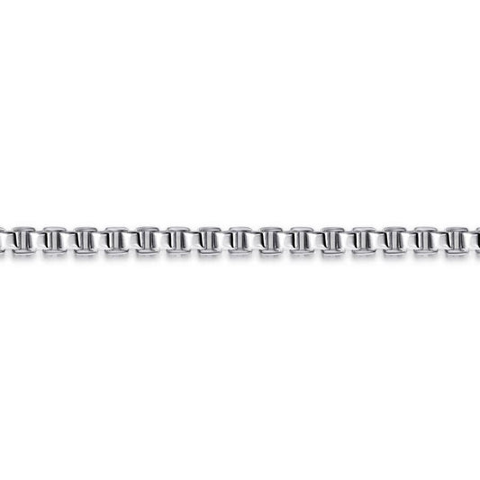 4mm 925 Sterling Silver Mens Box Chain Bracelet