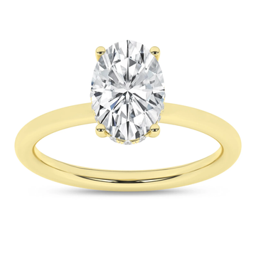 14K Yellow Gold Lab Grown 2.10ctw Oval Diamond Hidden Halo Engagement Ring