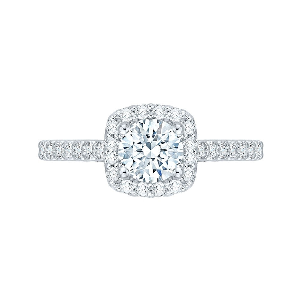 Complete Round Cut 1.20 ctw White Gold Diamond Halo Engagement Ring