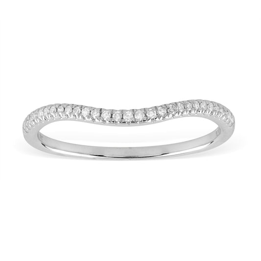 10K White Gold Curved Wedding Band