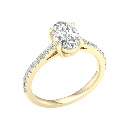 14K Yellow Gold Lab Grown 1.25ctw Oval Diamond Engagement Ring