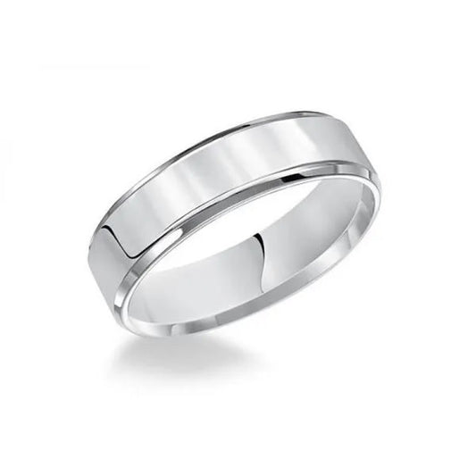 White Gold 6mm Flat Wedding Band