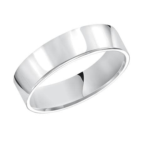 14K White Gold 5mm Comfort Fit Plain Wedding Band