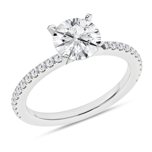 14K White Gold Lab Grown 1.77ctw Round Diamond Engagement Ring