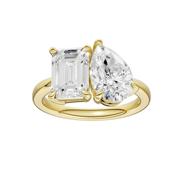 14K Yellow Gold Toi Et Moi Lab Grown Diamond Ring